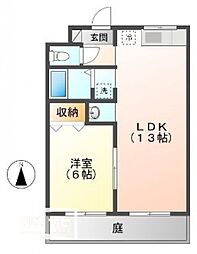 ハイツA 1LDKの間取図画像
