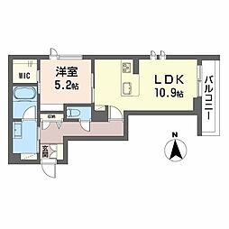 シャーメゾンミュゼ 1LDKの間取図画像
