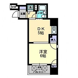 アルファはりまやばし 1DKの間取図画像