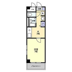 グレイスタワー 1Kの間取図画像