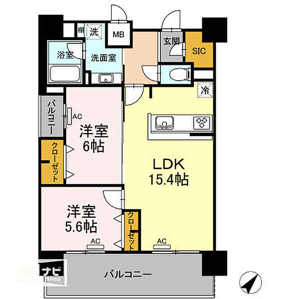 ALOFTII 903｜広島県福山市春日町6丁目(賃貸マンション2LDK・9階・63.58㎡)の写真 その2