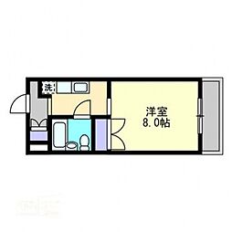 マンション福山 1Kの間取図画像