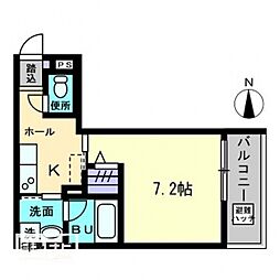 Maisondequatre3 1Kの間取図画像