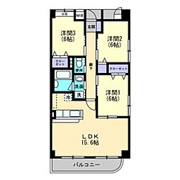 プラスパー旭通り 3LDKの間取図画像
