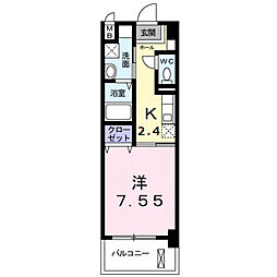アルカンシェル 1Kの間取図画像