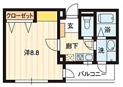 チェリッシュコート 1Kの間取図画像