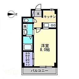 シャングリ・ラ霞 1Kの間取図画像