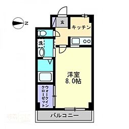 シャングリ・ラ霞 1Kの間取図画像