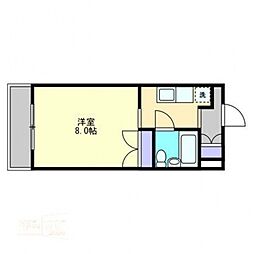 マンション福山 1Kの間取図画像