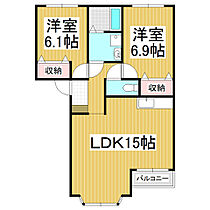 ツインハイツ・メロディーII  ｜ 長野県上伊那郡南箕輪村（賃貸アパート2LDK・1階・59.50㎡） その2