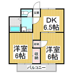 ハイツとよだ 2DKの間取図画像