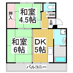 ビレッジハウス駒ヶ根宿舎2号棟 1LDKの間取図画像