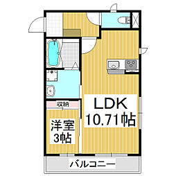 ヴィラージュ彩 1LDKの間取図画像