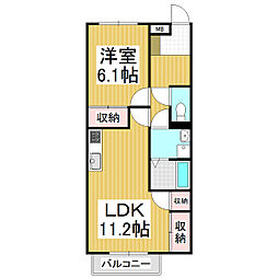 サープラスベルク 1LDKの間取図画像