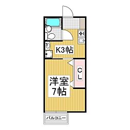 コーポサンシャイン 1Kの間取図画像