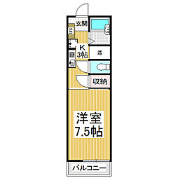 セントラルマンション 1Kの間取図画像