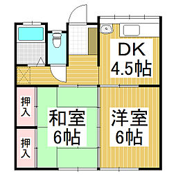 ヴィラ・デステ 2DKの間取図画像