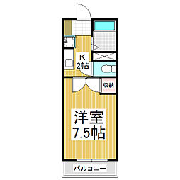 ハミング伊那 1Kの間取図画像