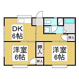 メゾン石川 2Kの間取図画像