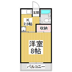 マンションロイヤル21 1Kの間取図画像