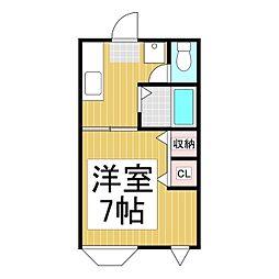 岩見ハイツ上島 1Kの間取図画像