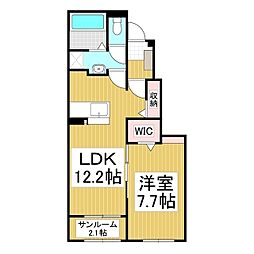 ルレ B 1LDKの間取図画像