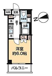 AZEST川口 5階1Kの間取り