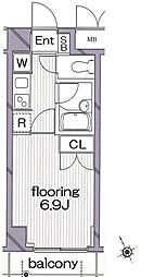 グランヴァン阿佐ヶ谷2 1Kの間取図画像