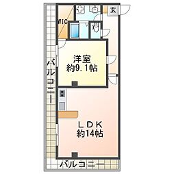 メゾン柿の木 1LDKの間取図画像