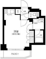 TAS田園調布レジデンス ワンルームの間取図画像