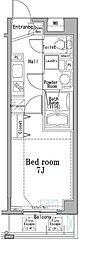 AXAS小竹向原 1Kの間取図画像