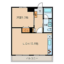 コンフォール 1LDKの間取図画像
