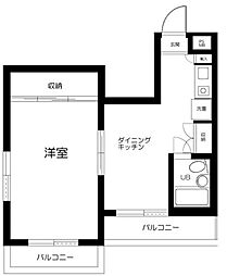 パレ・ドール中野第5 1DKの間取図画像