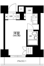 テラッサ・エスト ワンルームの間取図画像