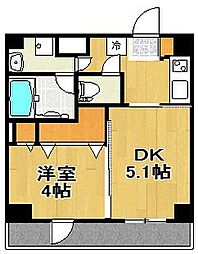 日神デュオステージ王子神谷 1DKの間取図画像