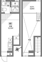グランエッグス中野方南町 ワンルームの間取図画像