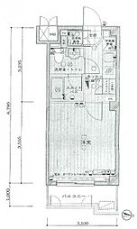 ルーブル中野富士見町 1Kの間取図画像