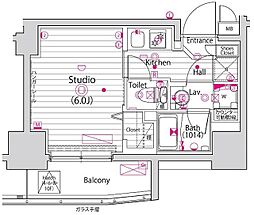 グランド・ガーラ立川 1Kの間取図画像