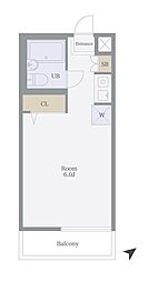ADX新宿河田町 1Kの間取図画像