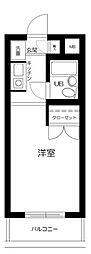 スカイコート蒲田5 ワンルームの間取図画像