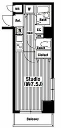 グランド・ガーラ渋谷 1Kの間取図画像