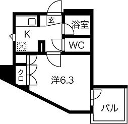 エクシム西巣鴨 1Kの間取図画像