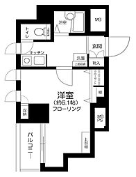 メインステージ日本橋箱崎2 1Kの間取図画像