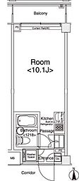 イプセ蒲田ウエスト ワンルームの間取図画像