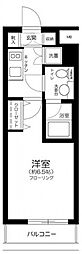 プレール・ドゥーク西新宿2 1Kの間取図画像