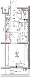 クレヴィスタ常盤台 1Kの間取図画像