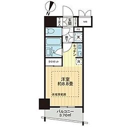 ライオンズクオーレ池袋ソシア ワンルームの間取図画像