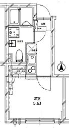 creal高田馬場 1Kの間取図画像