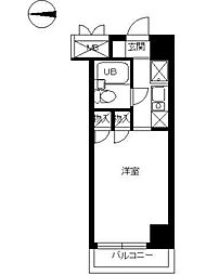 スカイコート世田谷4 ワンルームの間取図画像