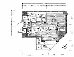 デュオスカーラ新宿2 1DKの間取図画像